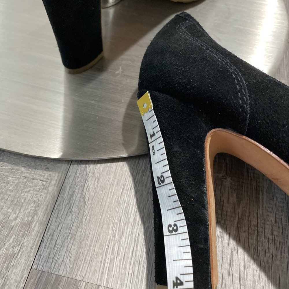 Talbots Corrine black suede penny loafer pumps - Picture 4 of 7